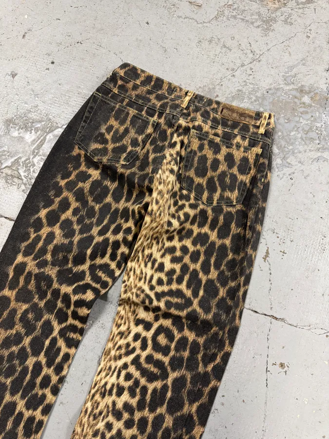 2000s Cavalli Black Leopard Pants - Image 4