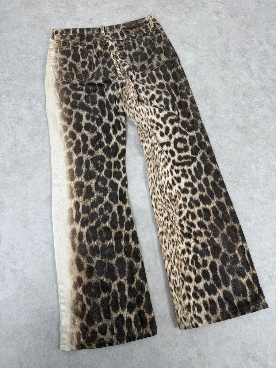 2000s Cavalli Black Leopard Pants - Image 2