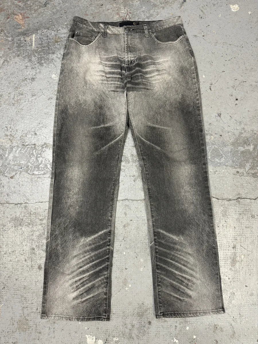 2000s Cavalli Black & White Eroded Pants - Image 9