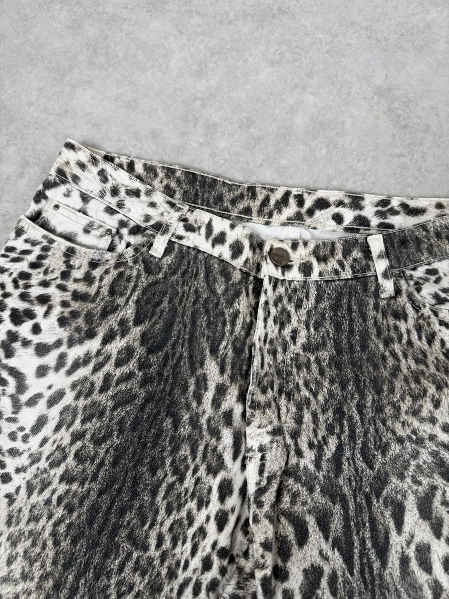 2000s Cavalli Black & White Leopard Pants - Image 10