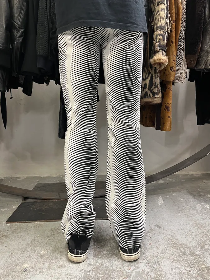 2000s Cavalli Black & White Lines Pants - Image 5