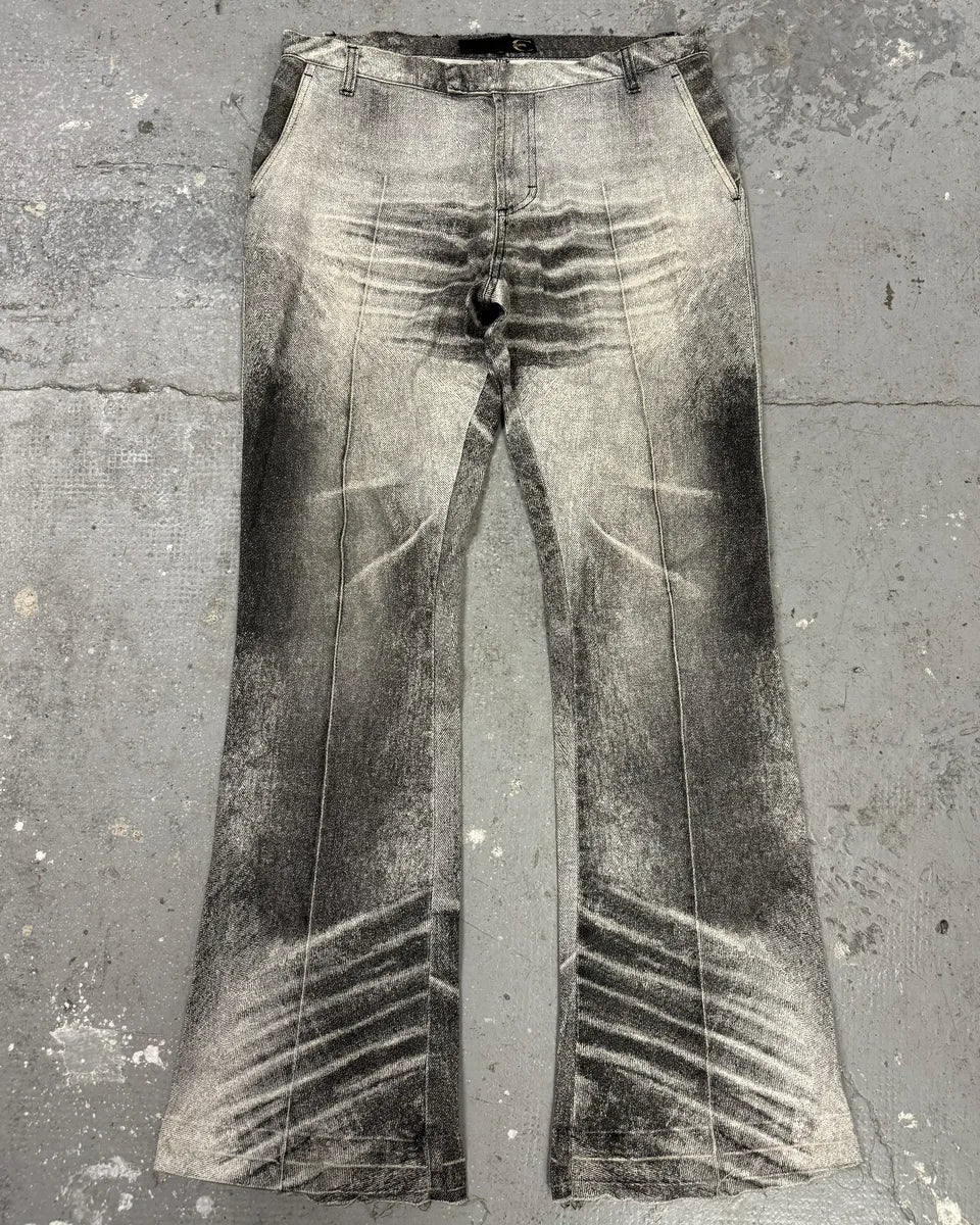 2000s Cavalli Black & White Rebel Obscure Pants