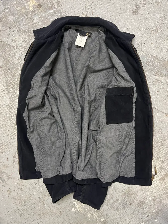2000s Cavalli Black Zip-Up Suede Jacket - Image 6