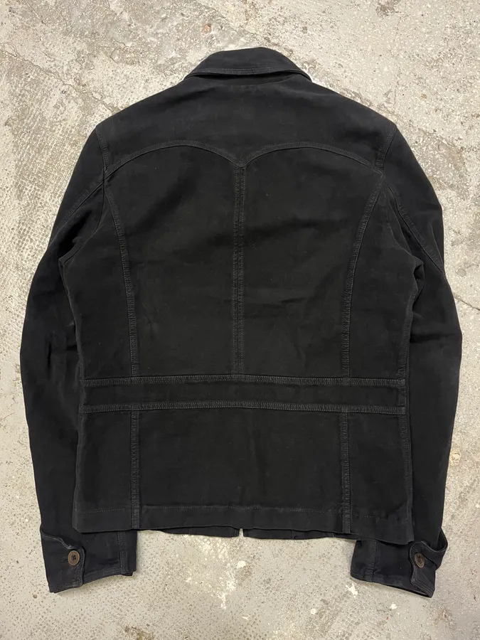 2000s Cavalli Black Zip-Up Suede Jacket - Image 7