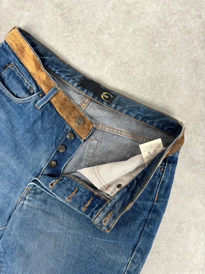 2000s Cavalli Blue Avant-Garde Gradient Denim Jeans - Image 10