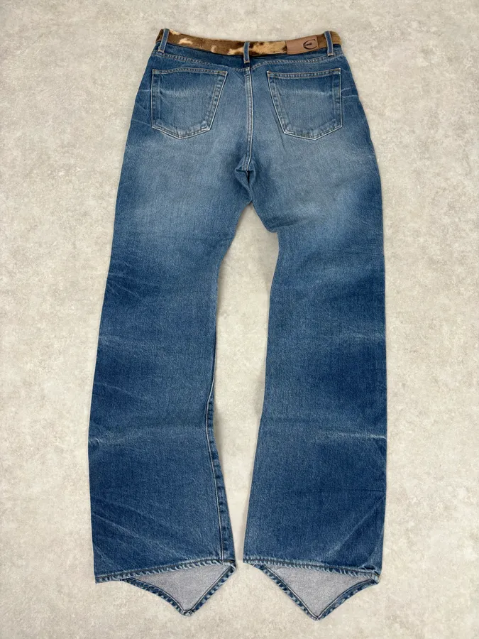 2000s Cavalli Blue Avant-Garde Gradient Denim Jeans - Image 6