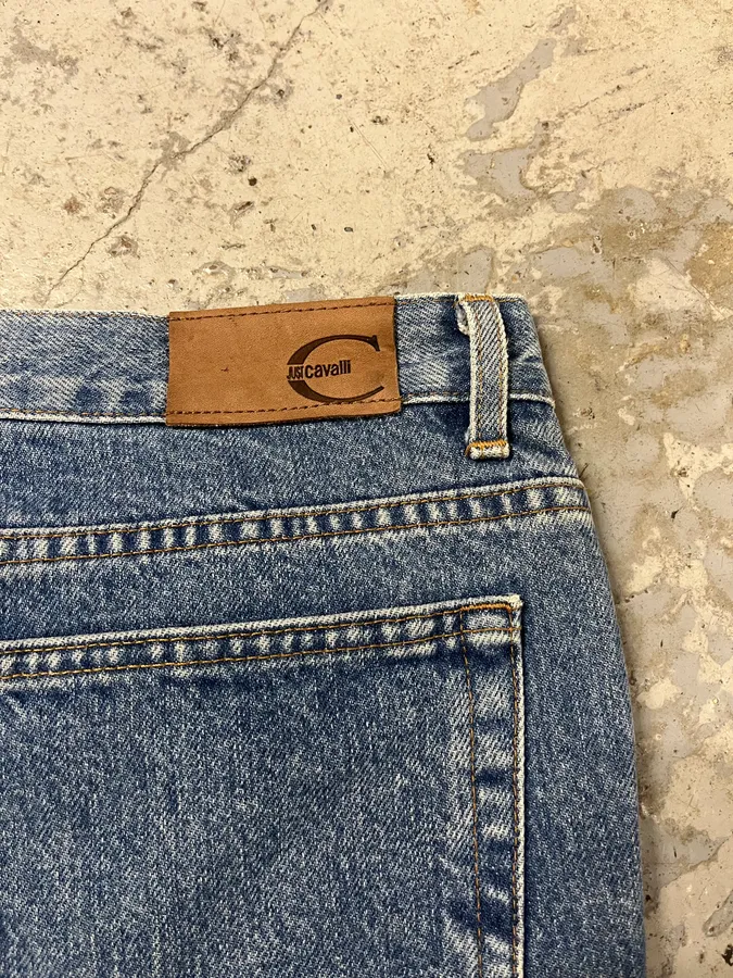 2000s Cavalli Blue Denim Faded Jeans - Image 8