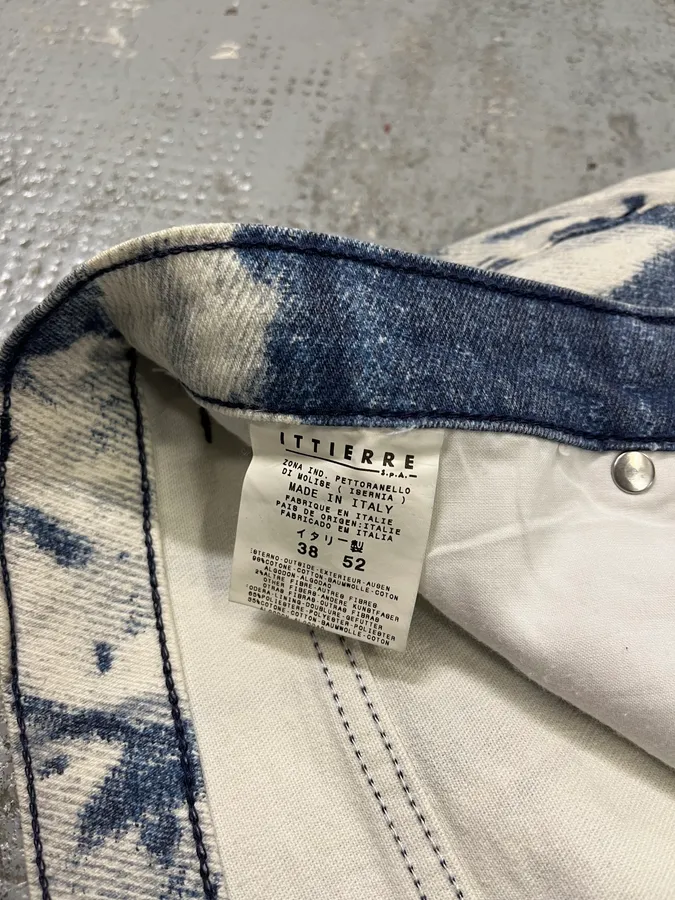 2000s Cavalli Blue & White Trompe L’oeil Denim Jeans - Image 13