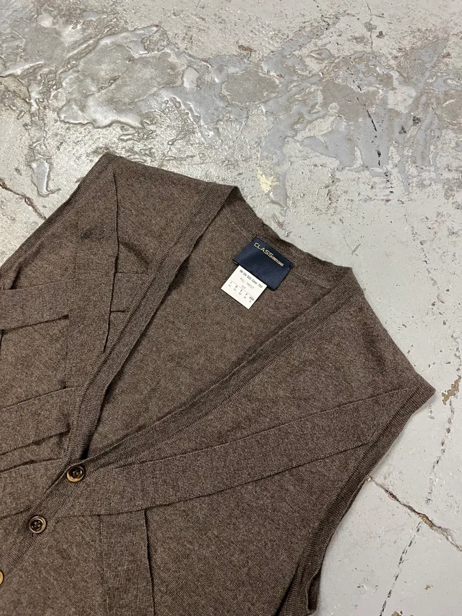 2000s Cavalli Bondage Brown Cardigan Vest Sweater - Image 5