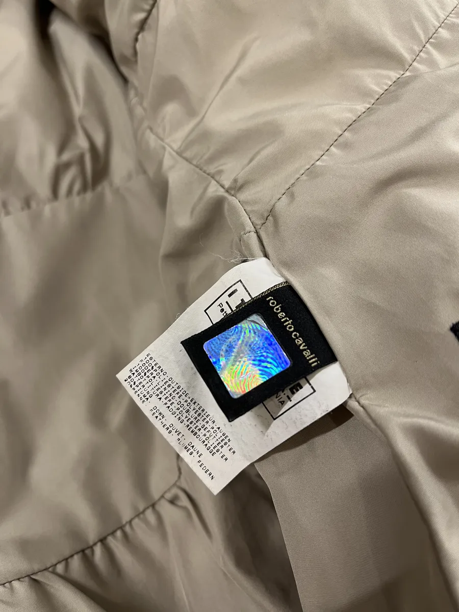 2000s Cavalli Bondage Strapped Beige Puffer Jacket - Image 11