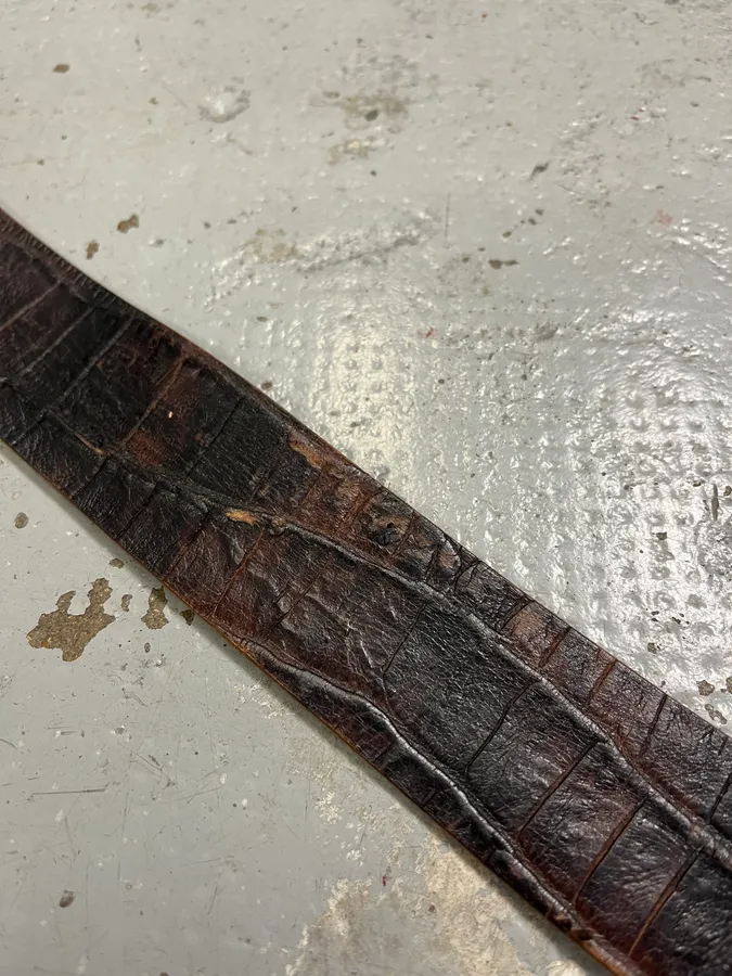 2000s Cavalli Brown Crocodile Leather Belt - Image 7
