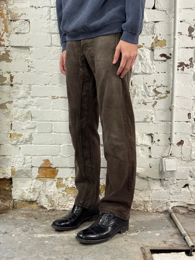 2000s Cavalli Brown Faded Relaxed Denim Jeans - Image 3
