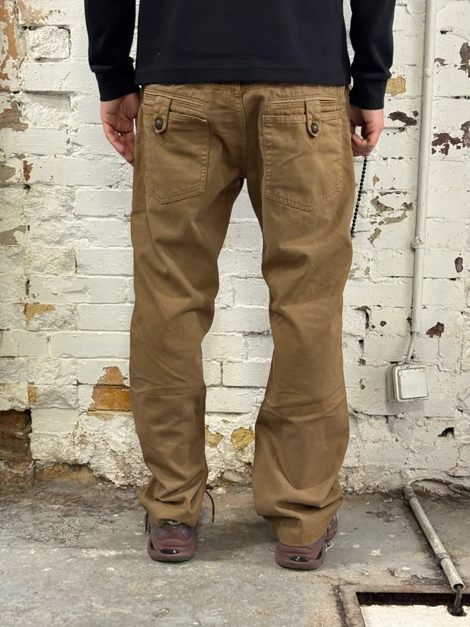 2000s Cavalli Camel Brown Pants - Image 4