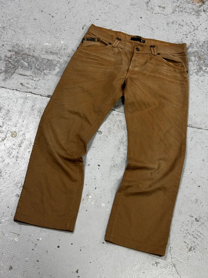 2000s Cavalli Camel Brown Pants - Image 6