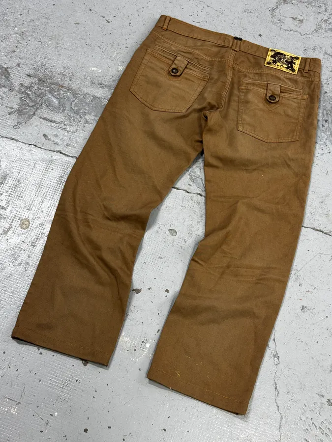 2000s Cavalli Camel Brown Pants - Image 7