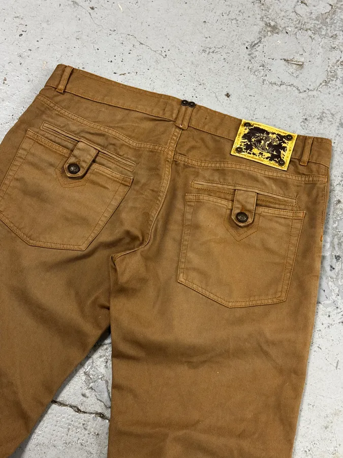 2000s Cavalli Camel Brown Pants - Image 9