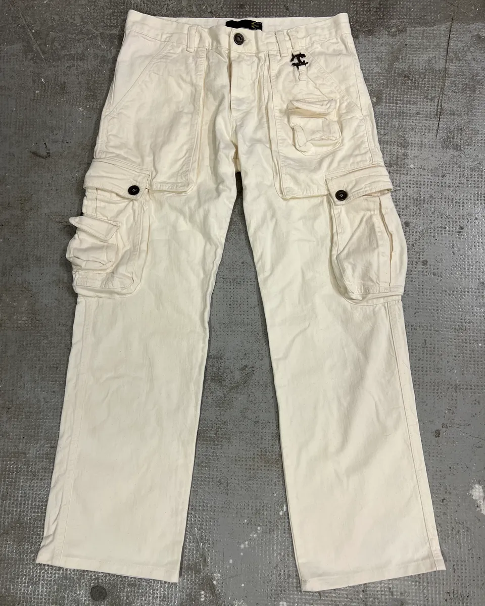 2000s Cavalli Cargo White Pants