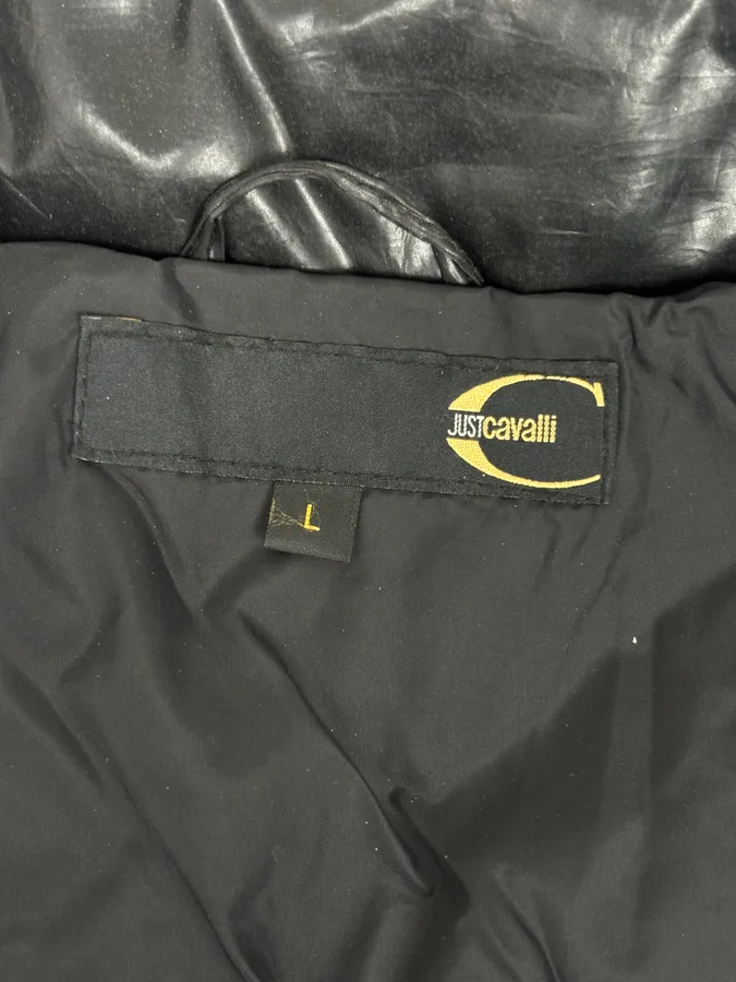 2000s Cavalli Cavalli Black Nylon Quilted Puffer Jacket - Image 10