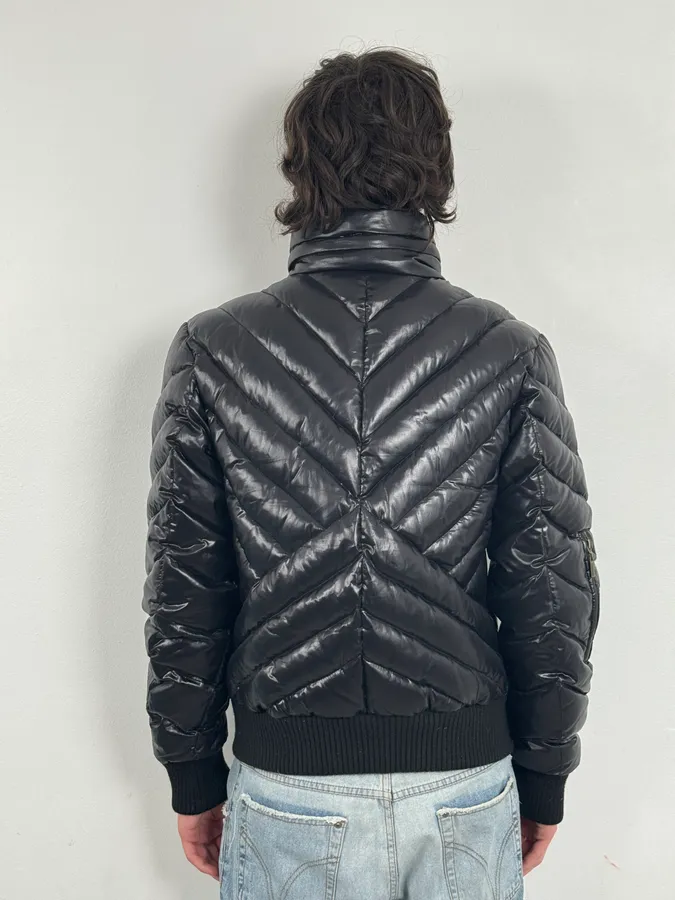 2000s Cavalli Cavalli Black Nylon Quilted Puffer Jacket - Image 3