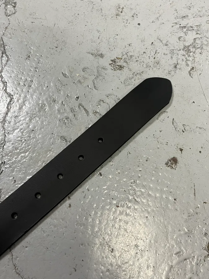 2000s Cavalli Crocodile Effect Buckle Black Leather Belt - Image 7