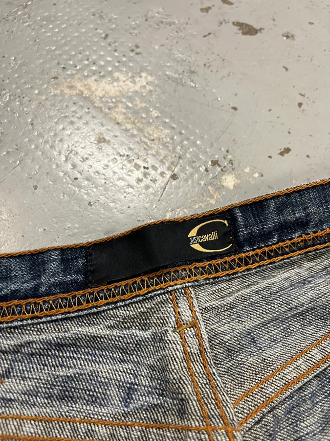 2000s Cavalli Distressed Blue Denim Jeans - Image 10