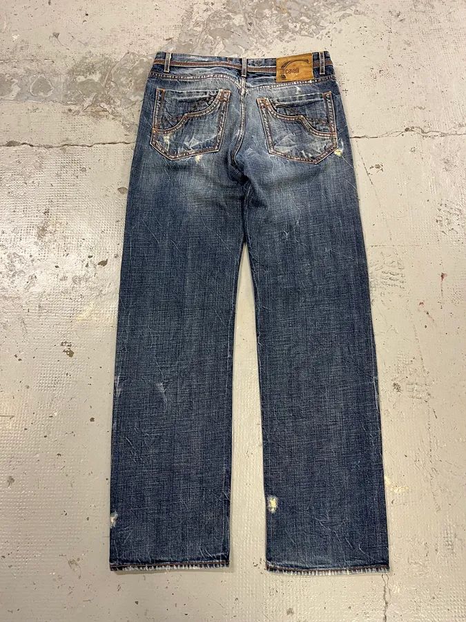 2000s Cavalli Distressed Blue Denim Jeans - Image 5