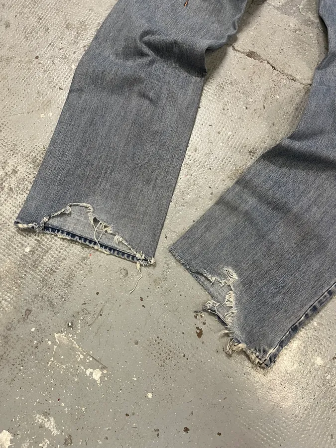 2000s Cavalli Double Knee Blue Denim Jeans - Image 8