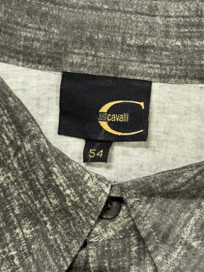 2000s Cavalli Elevated Brut Raw Fabric Shirt - Image 8