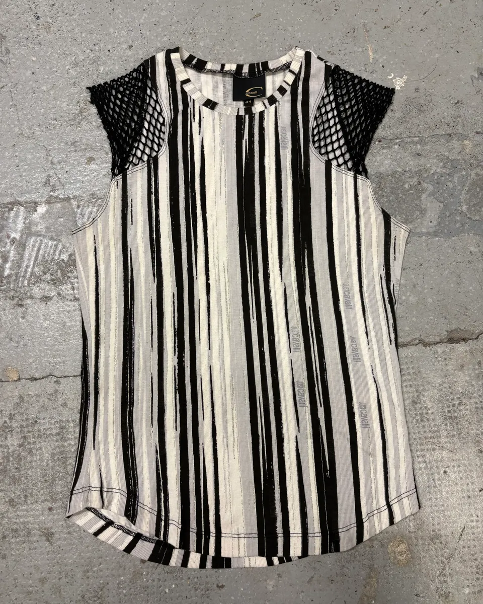 2000s Cavalli Elevation Piano Black & White Tank Top