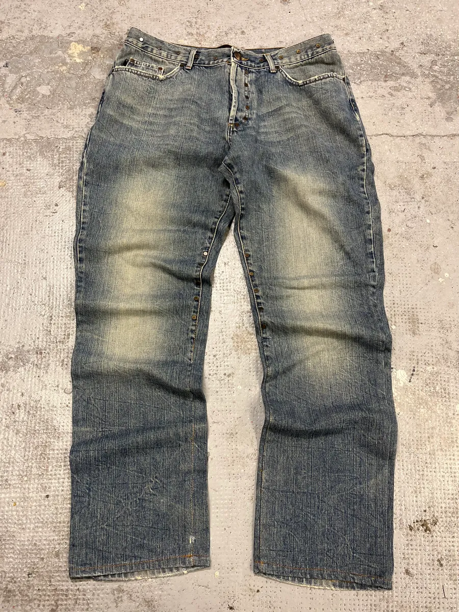 2000s Cavalli Embellished Blue Faded Denim Jeans - Image 3