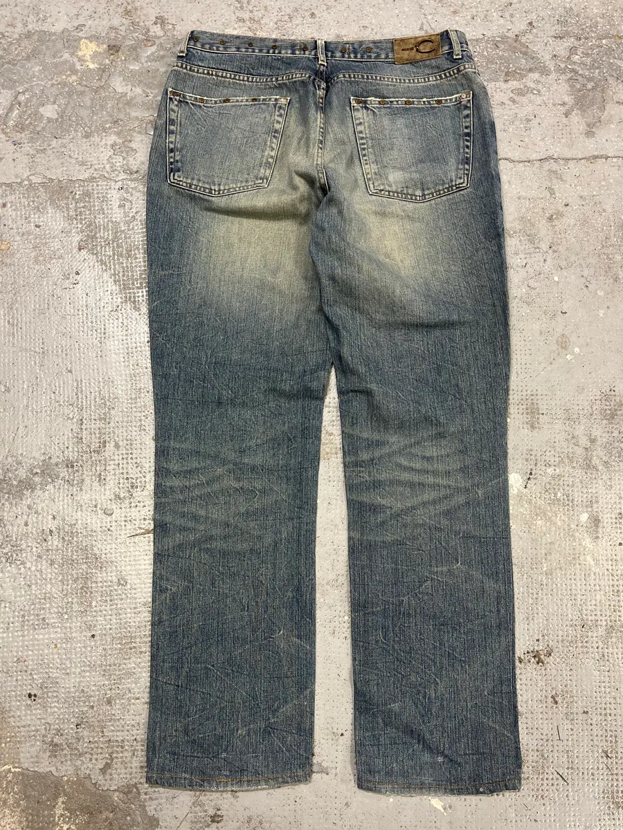 2000s Cavalli Embellished Blue Faded Denim Jeans - Image 8