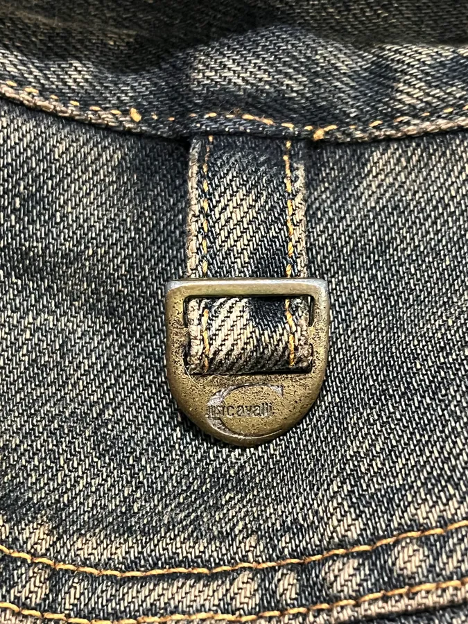 2000s Cavalli Faded Denim Jacket - Image 13