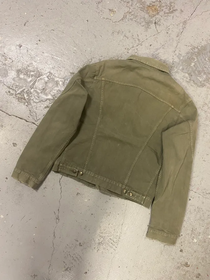 2000s Cavalli Faded Green Light Trucker Jacket - Image 6