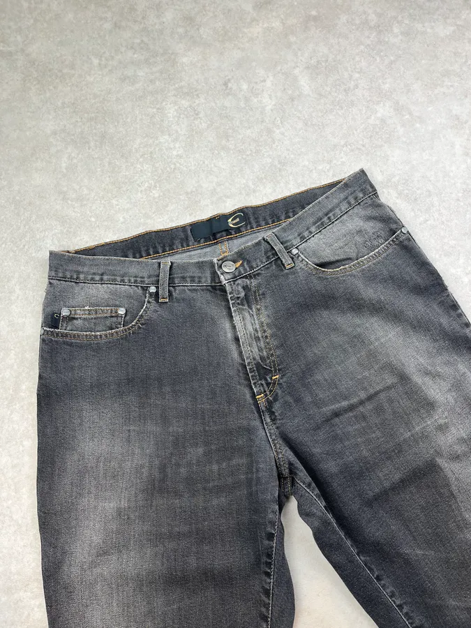 2000s Cavalli Faded Grey Denim Jeans - Image 6