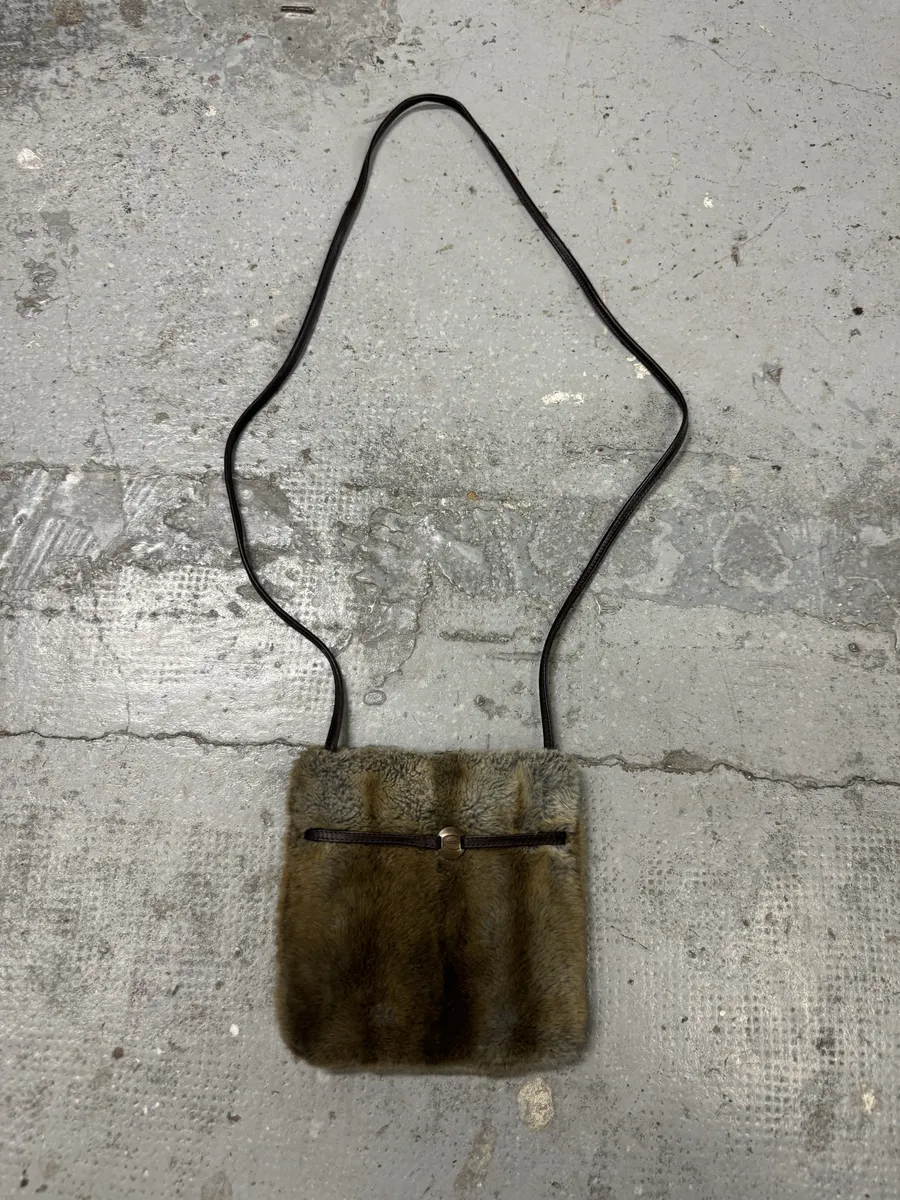2000s Cavalli Faux Fur Beige Effect Shoulder Bag