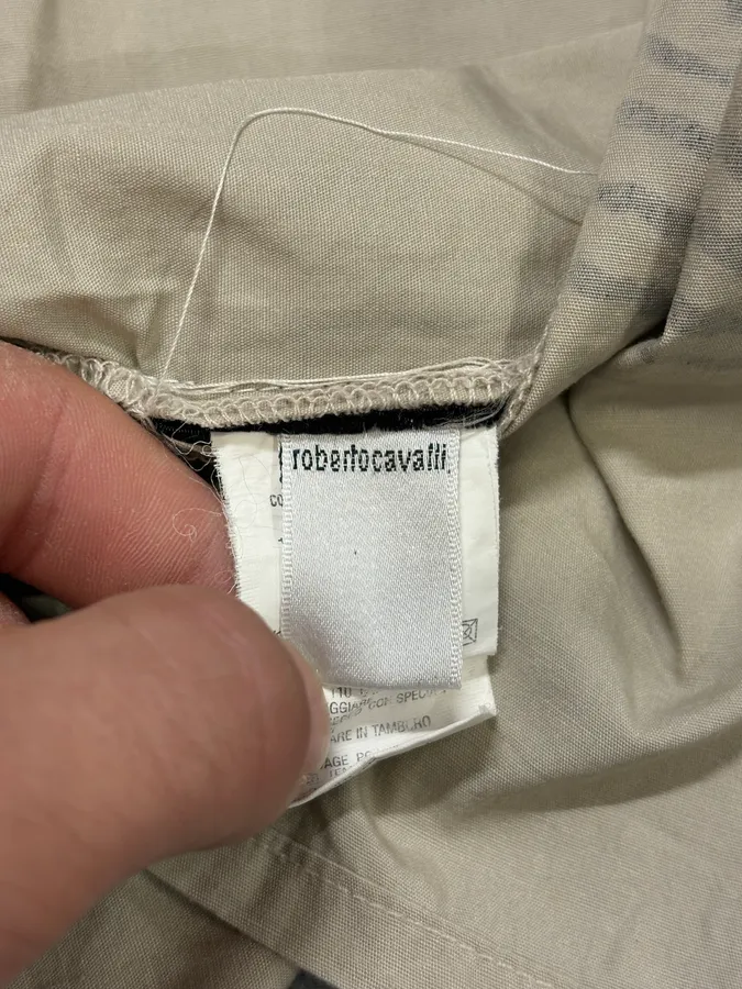 2000s Cavalli Finger Zebra Print Beige Shirt - Image 10