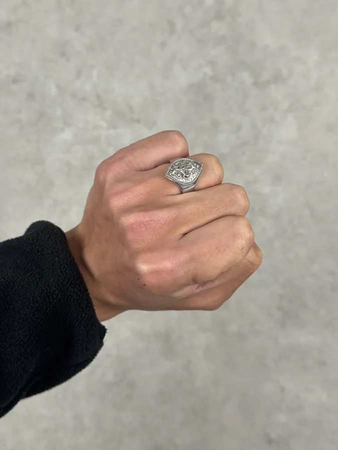 2000s Cavalli Fleur De Lys Pave Ring - Image 2