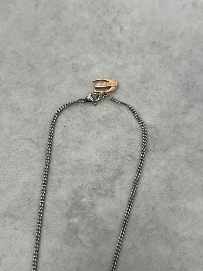 2000s Cavalli Fleur de Lys Silver & Copper Necklace - Image 5