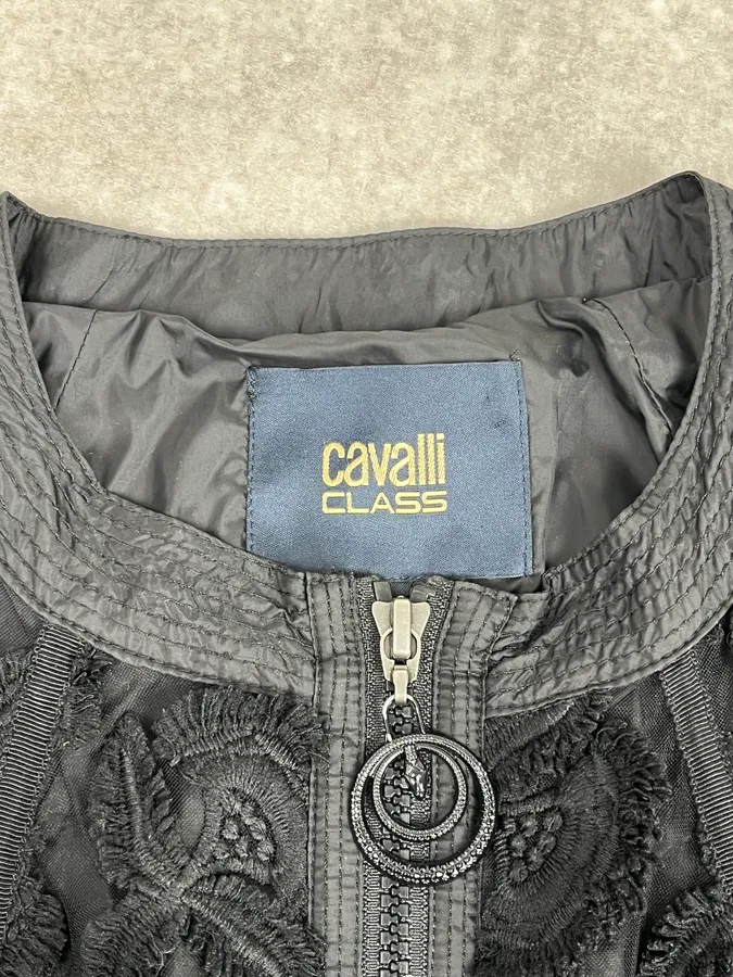 2000s Cavalli Flowers Abstract Embroidered Bomber Jacket - Image 8