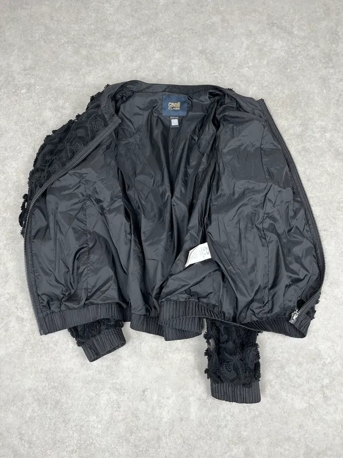 2000s Cavalli Flowers Abstract Embroidered Bomber Jacket - Image 9