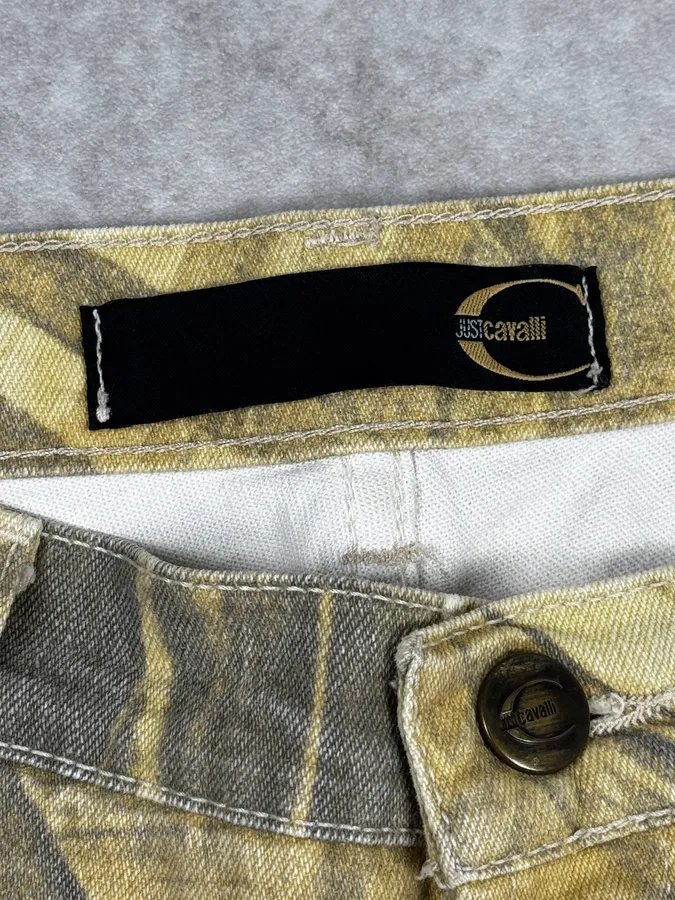 2000s Cavalli Green Savage Jungle Leafs Pants - Image 11