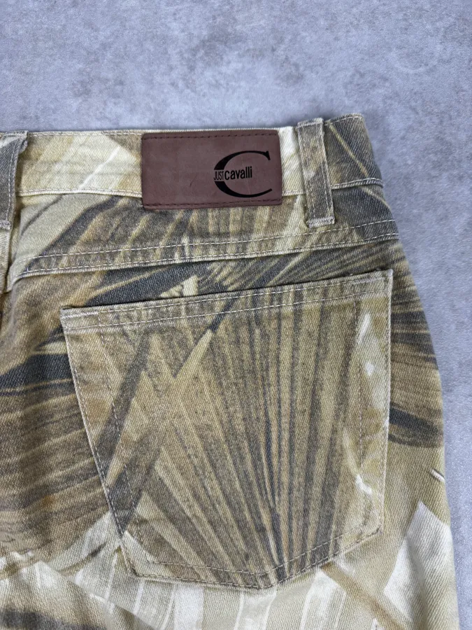 2000s Cavalli Green Savage Jungle Leafs Pants - Image 9