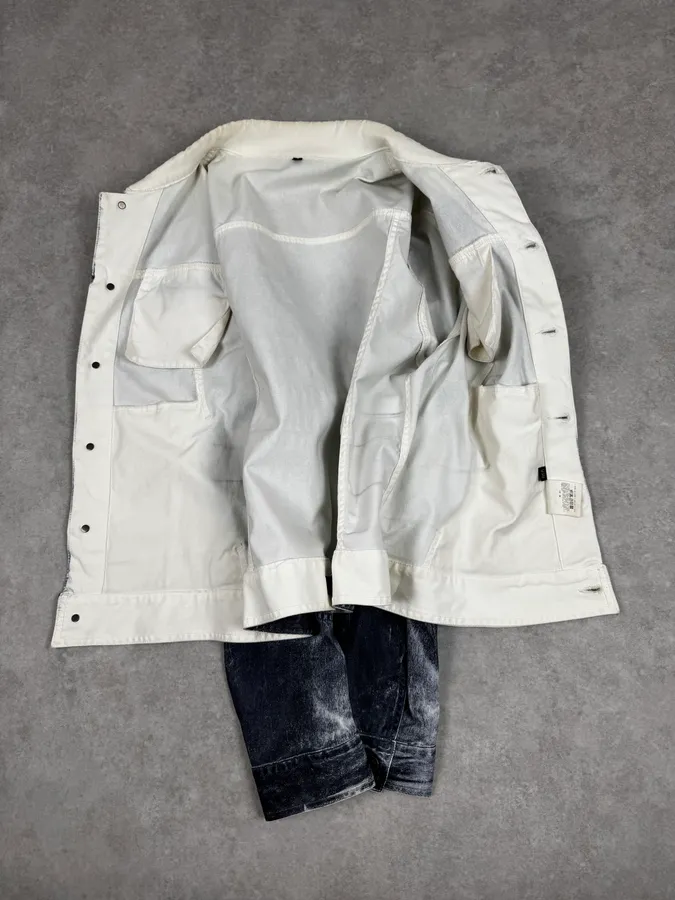 2000s Cavalli Grey Eroded Denim Jacket - Image 7
