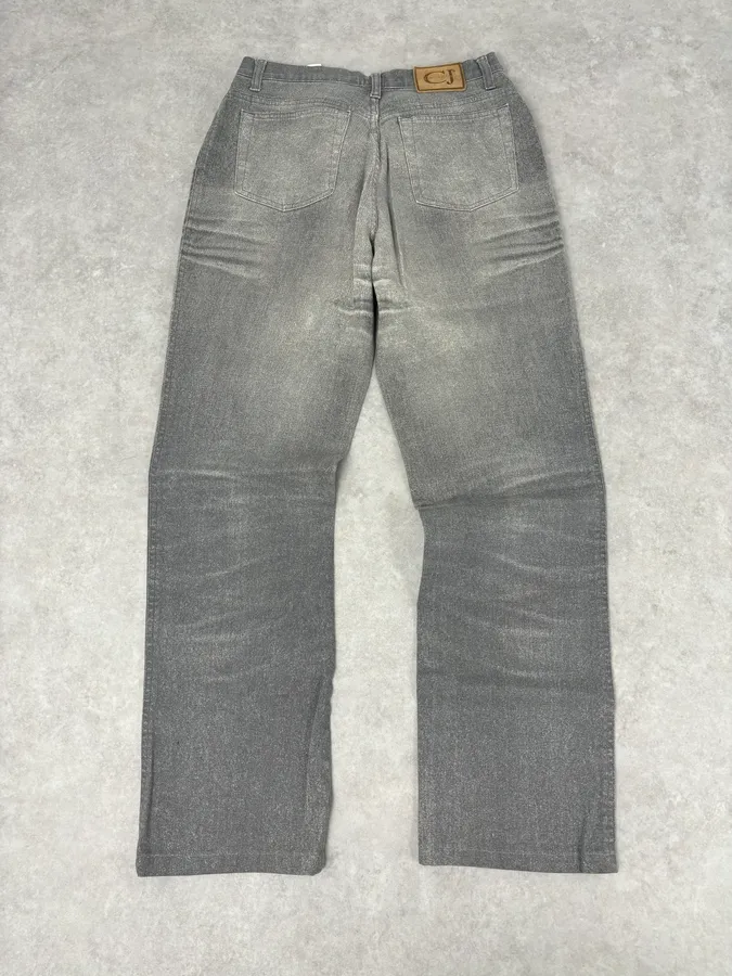 2000s Cavalli Grey Overprint Vitality Pants - Image 6
