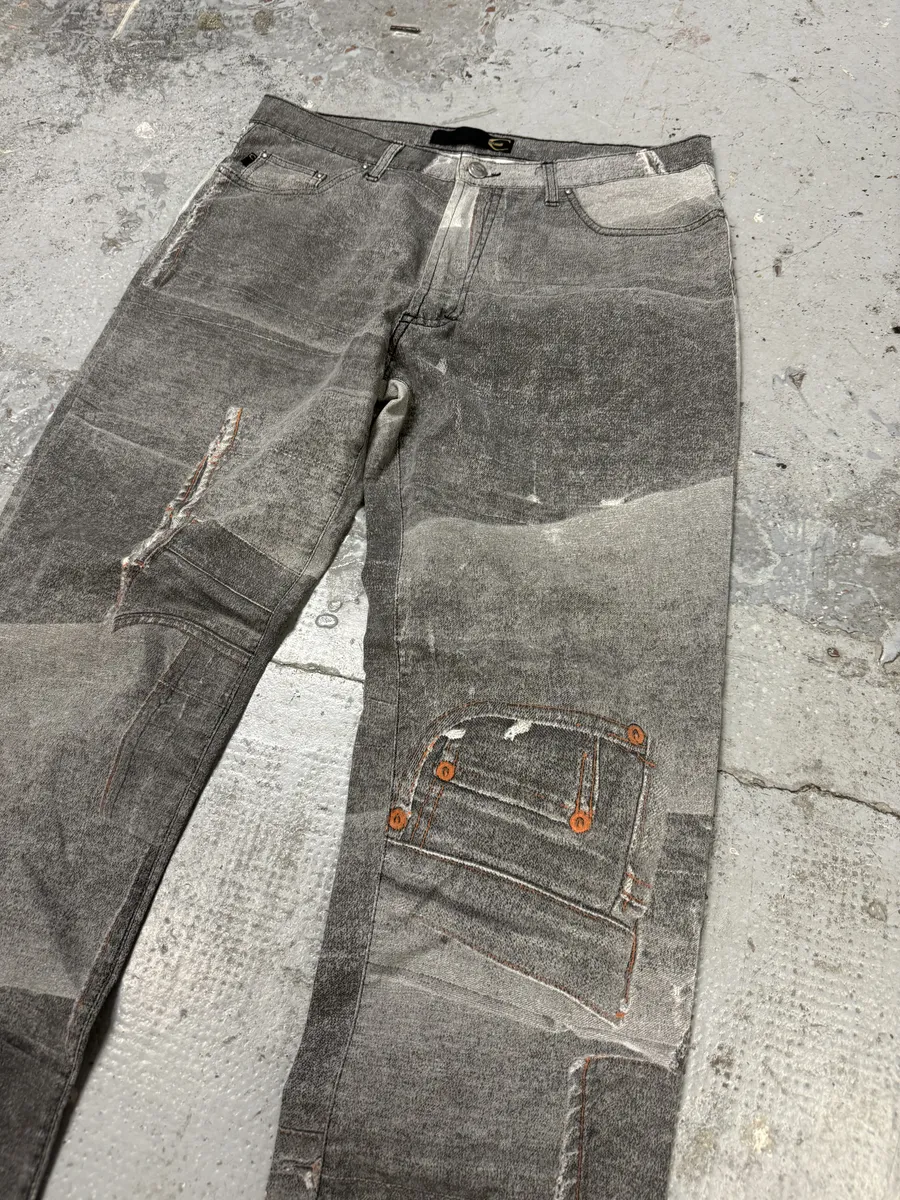 2000s Cavalli Grey Trompe L’oeil Pockets Pants - Image 11