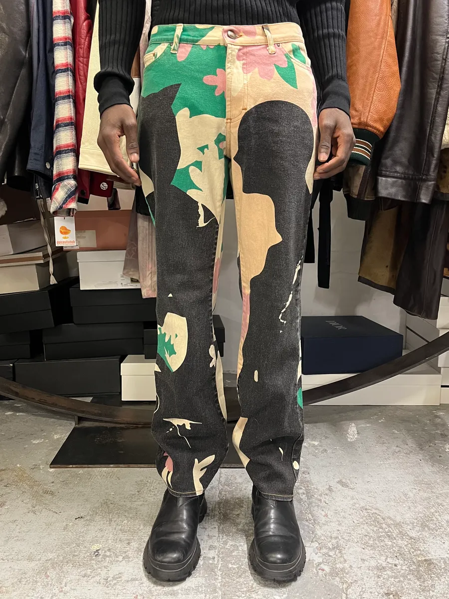 2000s Cavalli Human Artwork Contemporary Pants - Image 2