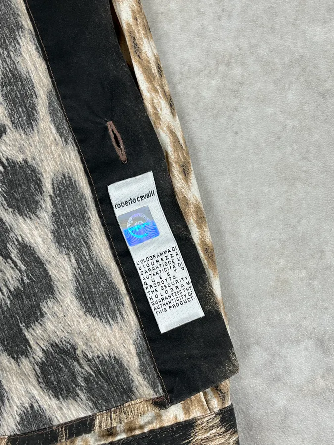 2000s Cavalli Leopard Beige Shirt - Image 10