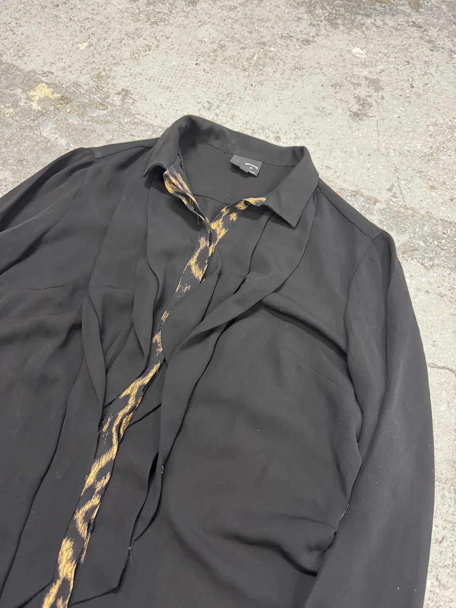 2000s Cavalli Leopard Black Shirt - Image 6