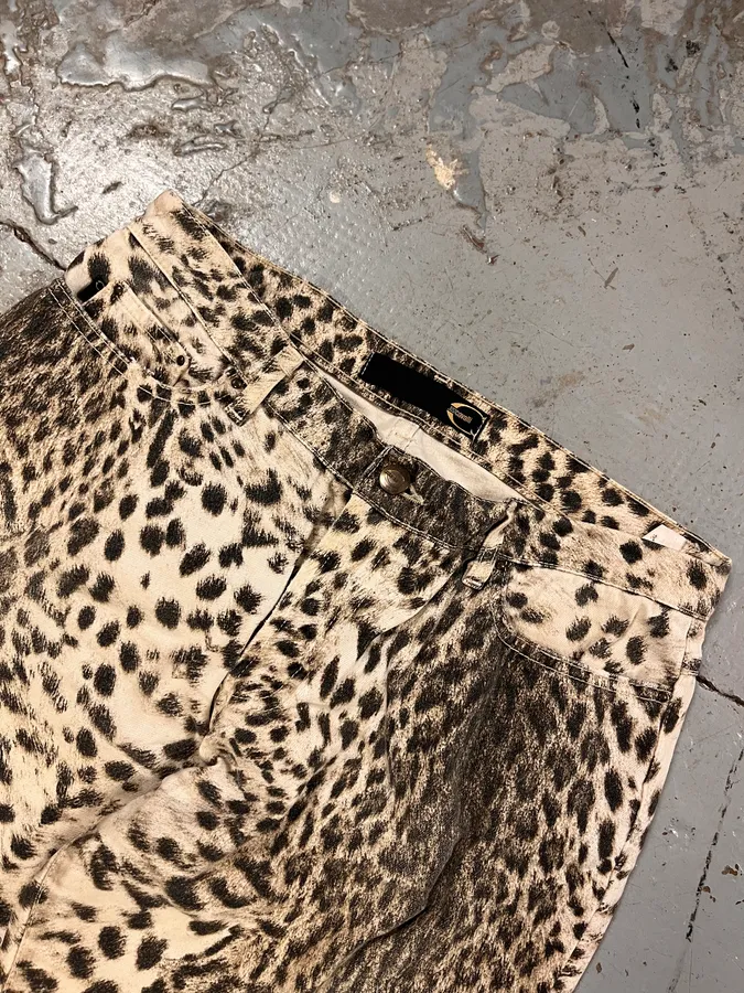 2000s Cavalli Leopard Black & White Pants - Image 6