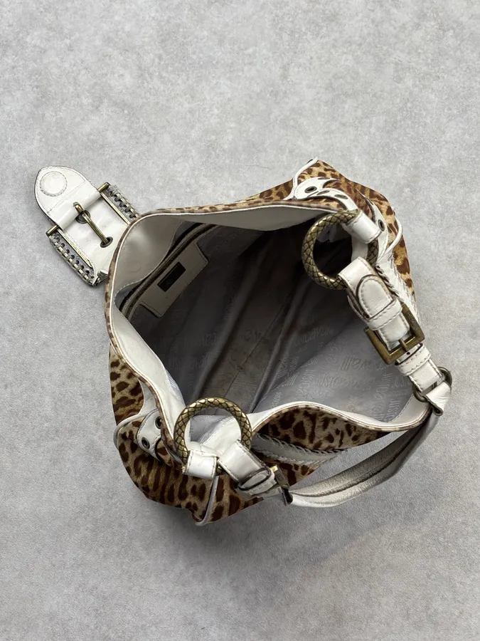 2000s Cavalli Leopard Buckle Handle Bag - Image 14